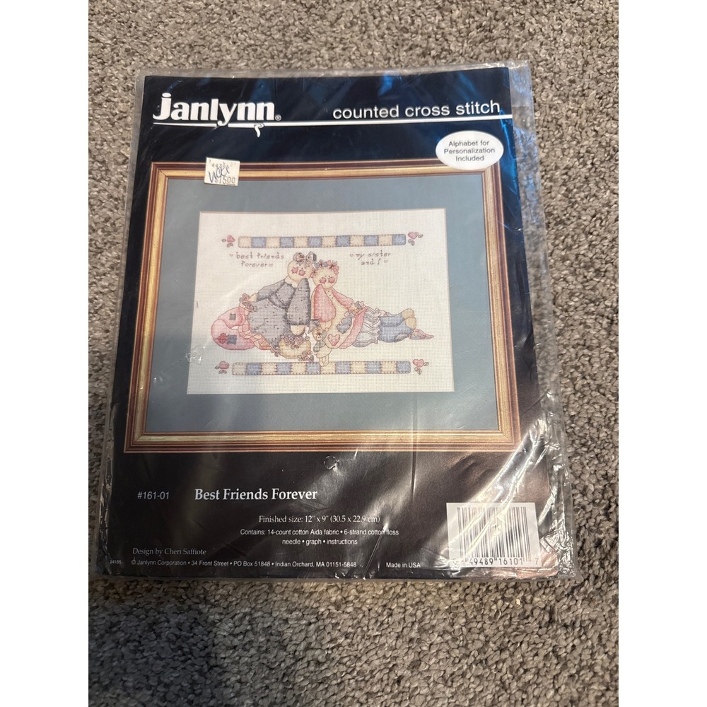 Janlynn Best Friends Forever Counted Cross Stitch Kit 161-01 Cheri Saffiote NEW
